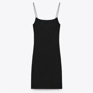 Zara Black Mini Dress with Spaghetti Straps